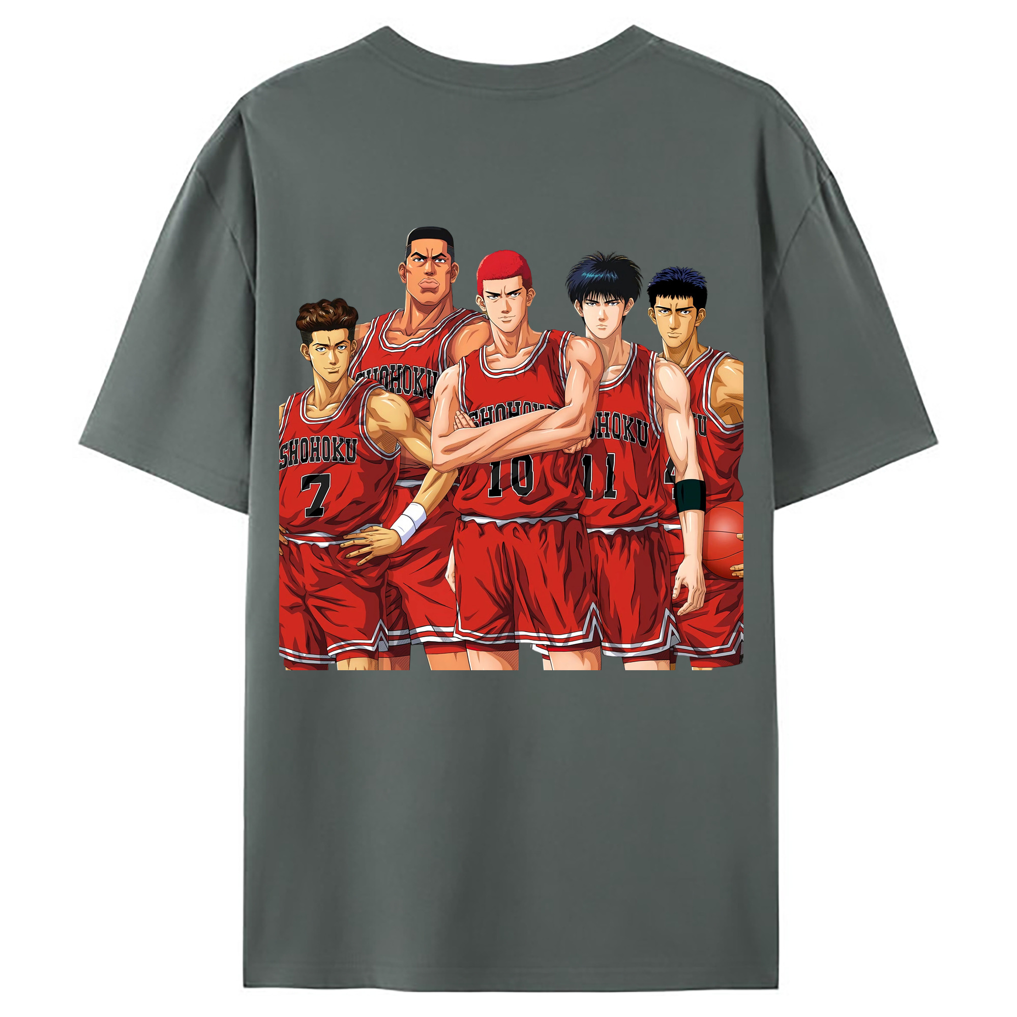 （画像用） SLAM DUNK／スラムダンク 綿100％ メンズ半袖Tシャツ（バックプリント） 通気性
